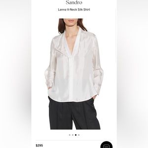Sandro silk shirt with v-neck